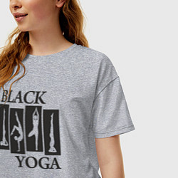 Футболка оверсайз женская Yoga black, цвет: меланж — фото 2