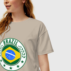 Футболка оверсайз женская Brazil 2014, цвет: миндальный — фото 2