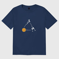 Футболка оверсайз женская Цикл Новогодних каникул, цвет: тёмно-синий