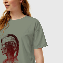 Футболка оверсайз женская Биокибернетический киборг, цвет: авокадо — фото 2
