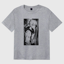 Футболка оверсайз женская Девушка на уличных задворках, цвет: меланж