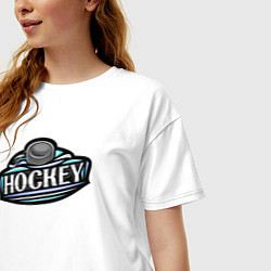 Футболка оверсайз женская Hockey sport, цвет: белый — фото 2