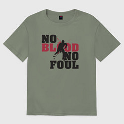 Футболка оверсайз женская Хоккей - нет крови нет фола, цвет: авокадо
