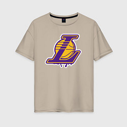 Футболка оверсайз женская Lakers team, цвет: миндальный