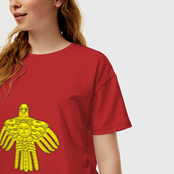 Футболка оверсайз женская Коми Республика, цвет: красный — фото 2