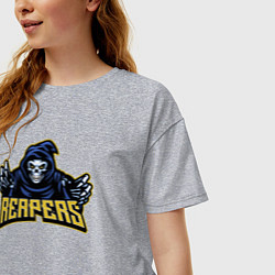 Футболка оверсайз женская Reapers team, цвет: меланж — фото 2