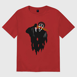 Футболка оверсайз женская Крик-мужик из Деревня дураков мем, цвет: красный