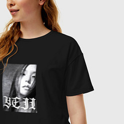 Футболка оверсайз женская Yeji idol, цвет: черный — фото 2
