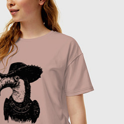 Футболка оверсайз женская Тукан ковбой, цвет: пыльно-розовый — фото 2