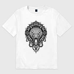 Футболка оверсайз женская Графичная змея, цвет: белый