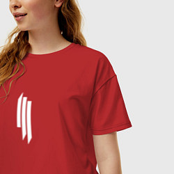 Футболка оверсайз женская Skrillex - logo, цвет: красный — фото 2