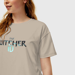 Футболка оверсайз женская The witcher 4 logo, цвет: миндальный — фото 2