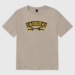 Футболка оверсайз женская Мечи самурая, цвет: миндальный
