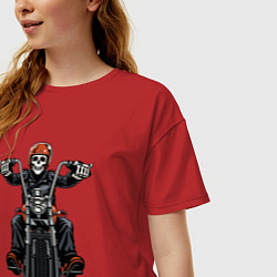 Футболка оверсайз женская Dead racer, цвет: красный — фото 2