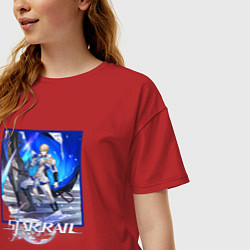 Футболка оверсайз женская Гепард, цвет: красный — фото 2