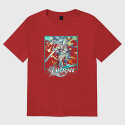 Футболка оверсайз женская Светлячок, цвет: красный