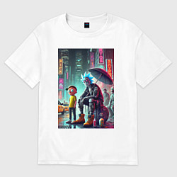 Футболка оверсайз женская Rick and Morty are homeless people from New York, цвет: белый
