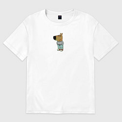 Футболка оверсайз женская Просто чилловый парень мем, цвет: белый