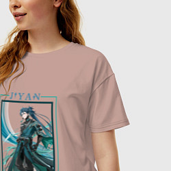 Футболка оверсайз женская Jiyan Windborne Rider, цвет: пыльно-розовый — фото 2