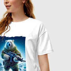 Футболка оверсайз женская Polar bear - special forces, цвет: белый — фото 2