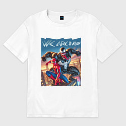 Футболка оверсайз женская We are Venom - motto, цвет: белый