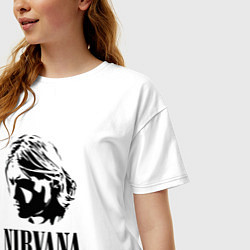 Футболка оверсайз женская Грандж Нирвана Курт Кобейн, цвет: белый — фото 2