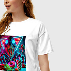 Футболка оверсайз женская Последствие употребления фастфуда, цвет: белый — фото 2