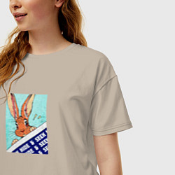 Футболка оверсайз женская Hide and seek, цвет: миндальный — фото 2