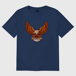 Футболка оверсайз женская Свободный орёл, цвет: тёмно-синий