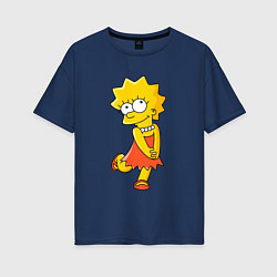 Футболка оверсайз женская Lisa Simpson, цвет: тёмно-синий