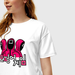 Футболка оверсайз женская Squid game team, цвет: белый — фото 2