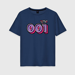 Футболка оверсайз женская Игрок 001, цвет: тёмно-синий