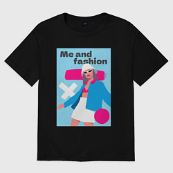 Футболка оверсайз женская Я и мода pop art, цвет: черный