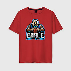 Футболка оверсайз женская Eagle basketball, цвет: красный