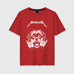 Футболка оверсайз женская Metallica rock dog, цвет: красный