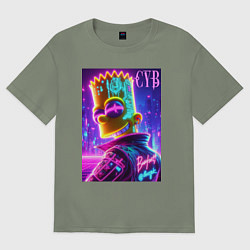 Футболка оверсайз женская Cyber Bart - neon glow, цвет: авокадо