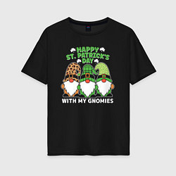 Футболка оверсайз женская Happy St Patricks day - dwarves, цвет: черный