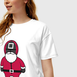 Футболка оверсайз женская Squid game Santa, цвет: белый — фото 2