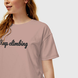 Футболка оверсайз женская Безумный горный, цвет: пыльно-розовый — фото 2