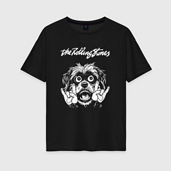 Футболка оверсайз женская Rolling Stones rock dog, цвет: черный