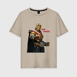 Футболка оверсайз женская Adam Warlock, цвет: миндальный