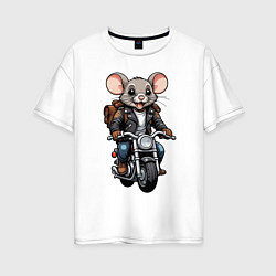 Футболка оверсайз женская Biker mice, цвет: белый