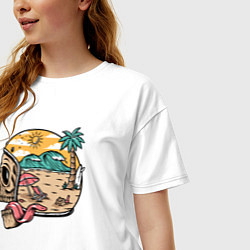 Футболка оверсайз женская Skull summer, цвет: белый — фото 2
