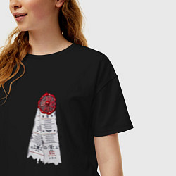 Футболка оверсайз женская Печать космодесантника, цвет: черный — фото 2