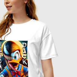 Футболка оверсайз женская Venom-Duck - ai art fantasy, цвет: белый — фото 2