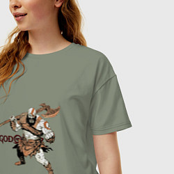 Футболка оверсайз женская Кратос - God Of War, цвет: авокадо — фото 2