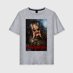 Футболка оверсайз женская Predator movie, цвет: меланж