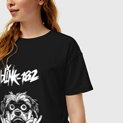 Футболка оверсайз женская Blink 182 rock dog, цвет: черный — фото 2