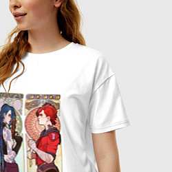 Футболка оверсайз женская Ви и Джинкс - Аркейн, цвет: белый — фото 2