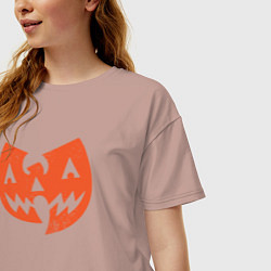 Футболка оверсайз женская Wu-Tang halloween, цвет: пыльно-розовый — фото 2